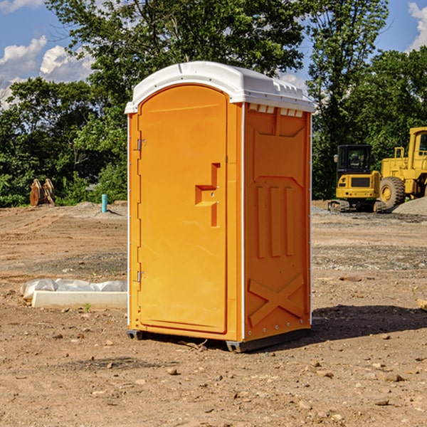 can i customize the exterior of the porta potties with my event logo or branding in Mapleton